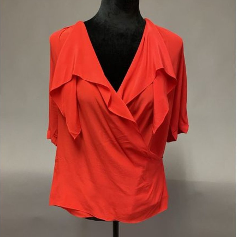 St. A, silk red blouse, size 6